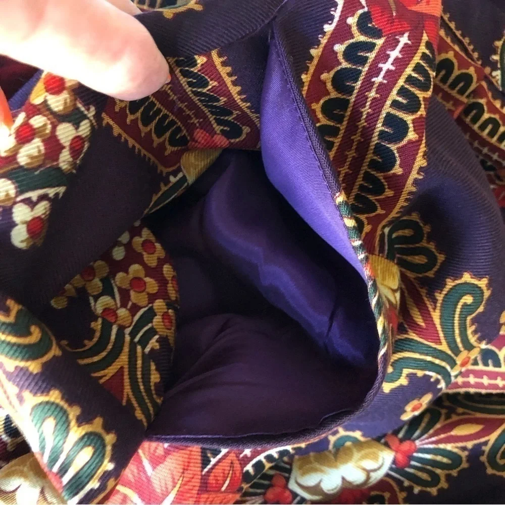Vintage Pleated Midi Skirt Baroque Print Dark Academia Equestrian 12